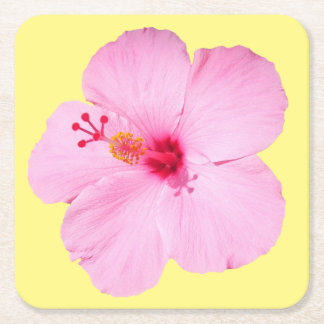 Posavasos Cuadrado De Papel Flor tropical Hibiscus rosa