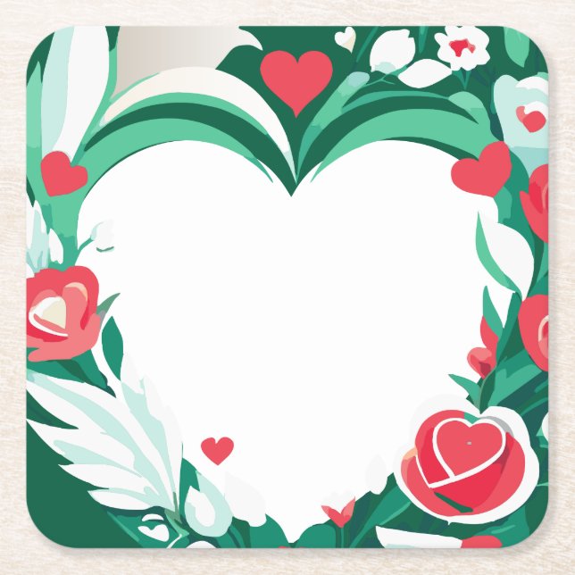 Posavasos Cuadrado De Papel floral (Anverso)