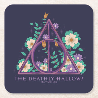 Posavasos Cuadrado De Papel Floral Deathly Hallow Graphic