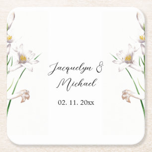 Posavasos Cuadrado De Papel Floral elegancia Moda caligrafía de corte Añadir n