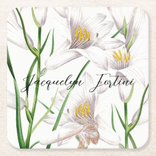 Posavasos Cuadrado De Papel Floral elegancia Moda caligrafía de corte Añadir n