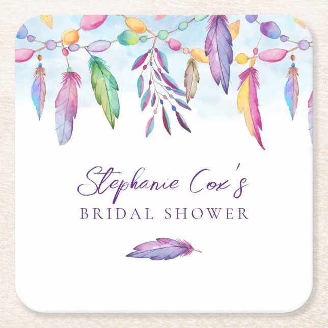 Posavasos Cuadrado De Papel Floral moderna (Anverso)