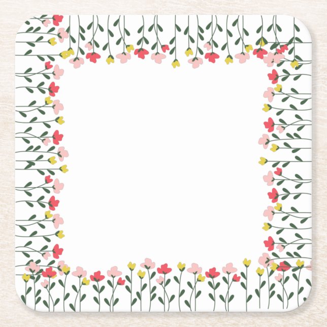 Posavasos Cuadrado De Papel Floral Napkins (Anverso)