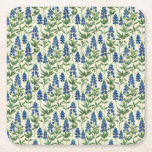 Posavasos Cuadrado De Papel Floral Texas Bluebonnet Paper Coaster Lupine Party<br><div class="desc">Pretty Texas bluebonnet floral paper coasters for entertaining.</div>