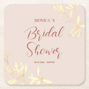Posavasos Cuadrado De Papel Floral y eterna ducha de novia rusa
