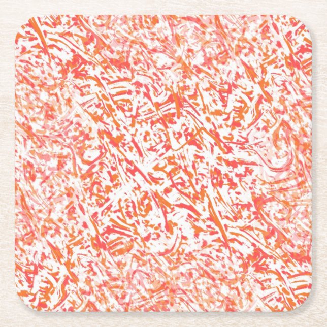 Posavasos Cuadrado De Papel Flores (Anverso)