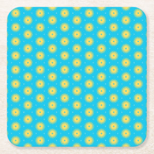 Posavasos Cuadrado De Papel Flores amarillas