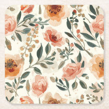 Flores Botánicas de Acuarela Naranja Pintura