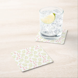 Posavasos Cuadrado De Papel Flores cactianas