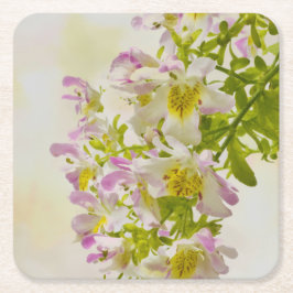 Posavasos Cuadrado De Papel Flores de mariposa