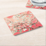 Posavasos Cuadrado De Papel Flores de melocotón de almendro de Van Gogh<br><div class="desc">Flores de almendro de Vincent Van Gogh
Alteración de color copyright 2sweet4wordsDesigns/ PureVintage Love

Obtenga la belleza de las Flores de almendro de Van Gogh en los colores que se adapten a su hogar. 

vincent van gogh,  van gogh,  flores de almendro,  flores,  floral,  bonito,  hermoso, </div>