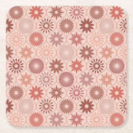 Posavasos Cuadrado De Papel Flores de Ogee Boho