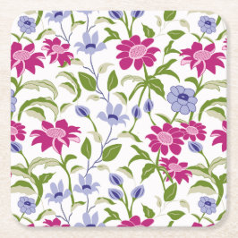 Posavasos Cuadrado De Papel Flores de primavera