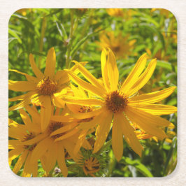 Posavasos Cuadrado De Papel Flores en mi hierbas " flores en mi hierba "