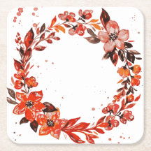 Flores naranjas acuarelas