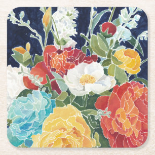 Posavasos Cuadrado De Papel Florines de medianoche