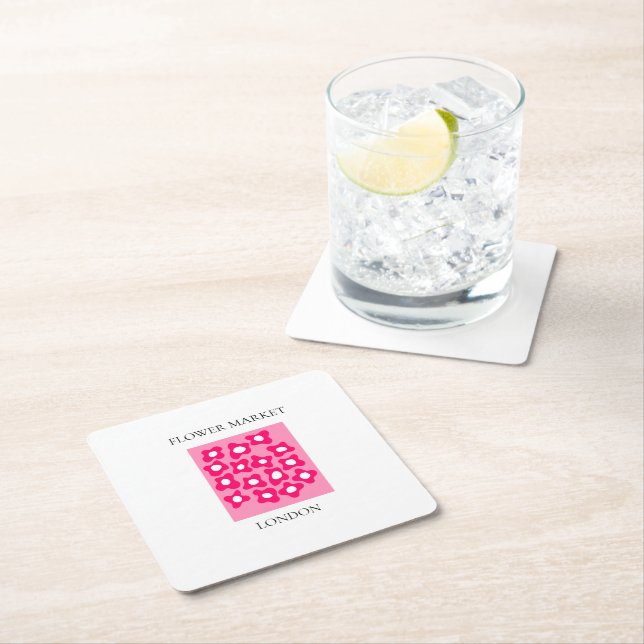 Posavasos Cuadrado De Papel Flower Market - London (In situ)