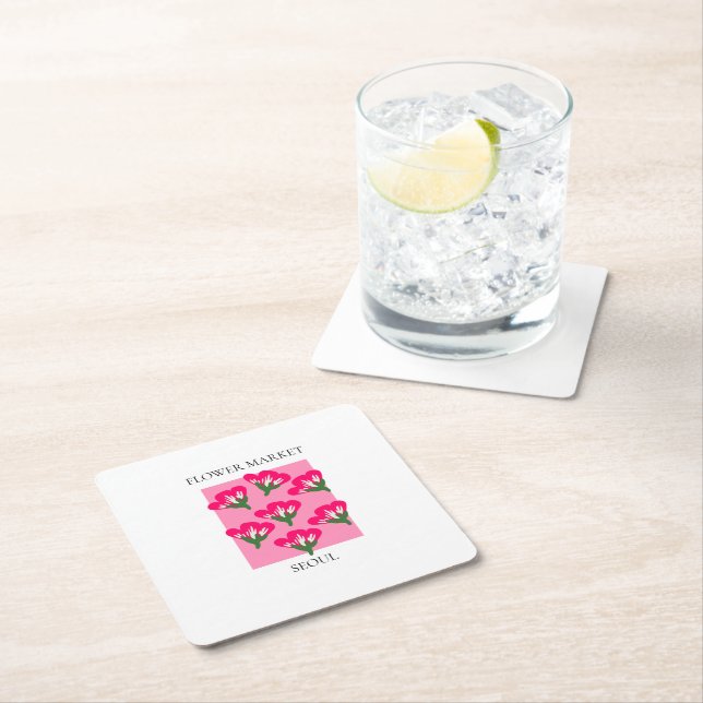 Posavasos Cuadrado De Papel Flower Market - Seoul (In situ)