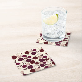 Posavasos Cuadrado De Papel Flowers