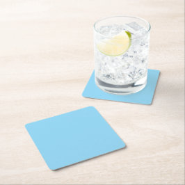 Posavasos Cuadrado De Papel Fondo azul claro sólido de color uniforme