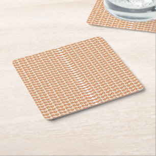 Posavasos Cuadrado De Papel Fondo cautivador de cuadrados naranjas y blancos