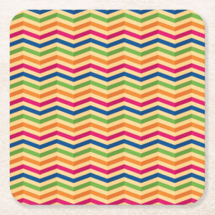 Posavasos Cuadrado De Papel Fondo con las rayas en retro