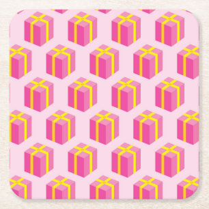 Posavasos Cuadrado De Papel Fondo con los regalos