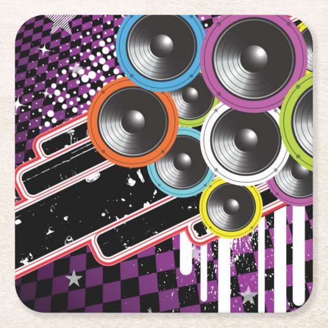 Posavasos Cuadrado De Papel Fondo del Grunge (Anverso)