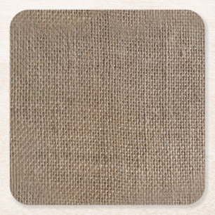 Posavasos Cuadrado De Papel Fondo estampado rústico de color burlap-look marró