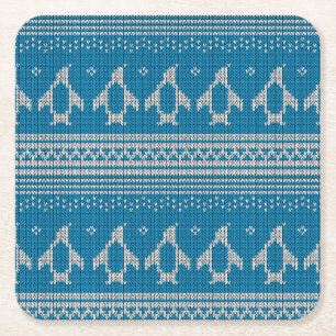Posavasos Cuadrado De Papel Fondo hecho punto azul