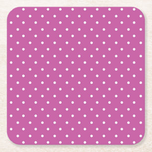 Posavasos Cuadrado De Papel Fondo magenta sin costuras con patrón de lunares