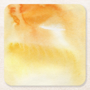Posavasos Cuadrado De Papel Fondo pintado a mano 5 3 de la acuarela abstracta