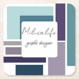 Posavasos Cuadrado De Papel Formas abstractas, medios sociales