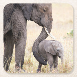 Posavasos Cuadrado De Papel Foto de amor para madre
