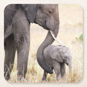 Posavasos Cuadrado De Papel Foto de amor para madre