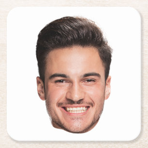 Posavasos Cuadrado De Papel Foto de Cara Personalizada