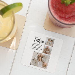 Posavasos Cuadrado De Papel Foto De Collage Moderna Con El Regalo De Mejor Cit