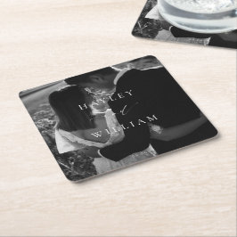 Posavasos Cuadrado De Papel Foto de Ellesmere Boda