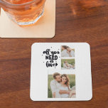 Posavasos Cuadrado De Papel Foto De Pareja De Collage Y Todo Lo Que Necesitas<br><div class="desc">Foto De Pareja De Collage Y Todo Lo Que Necesitas Es Cita De Amor</div>
