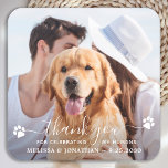 Posavasos Cuadrado De Papel Foto moderna Gracias Perro Mascota Boda<br><div class="desc">¡Gracias por celebrar a mis humanos! Añada el toque final a su boda con estos tiernos bodas de fotos personalizados. Perfecto para su boda después del fiesta y la recepción, y como favores matrimoniales para sus invitados. Personalizar estas galas de boda de perro fotográfico con tu foto boda favorita, foto...</div>