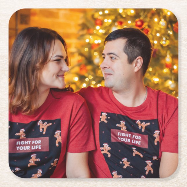 Posavasos Cuadrado De Papel Foto personalizada (Anverso)