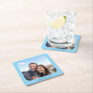 Posavasos Cuadrado De Papel Foto Personalizada