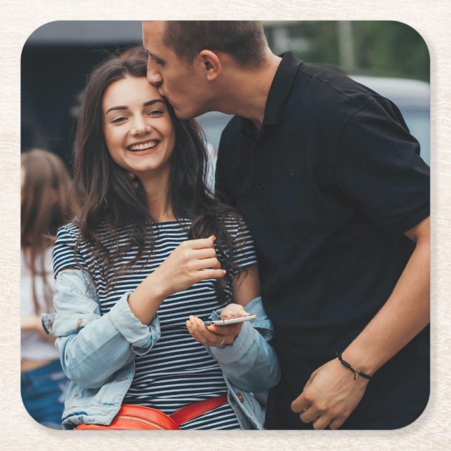 Posavasos Cuadrado De Papel Foto personalizada (Anverso)