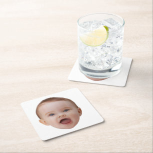 Posavasos Cuadrado De Papel Foto personalizada, foto personalizada de la cara