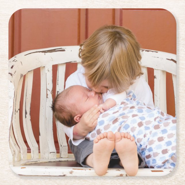 Posavasos Cuadrado De Papel Foto personalizada personalizada (Anverso)