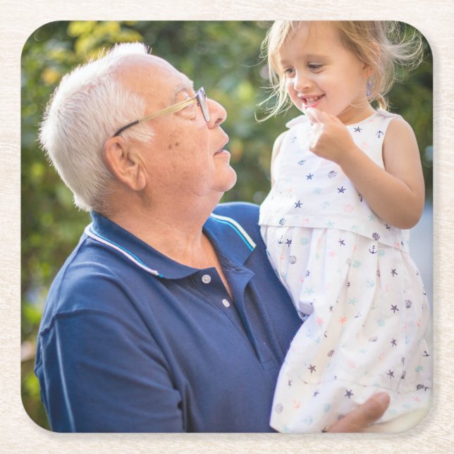 Posavasos Cuadrado De Papel Foto personalizada por personalizado (Anverso)