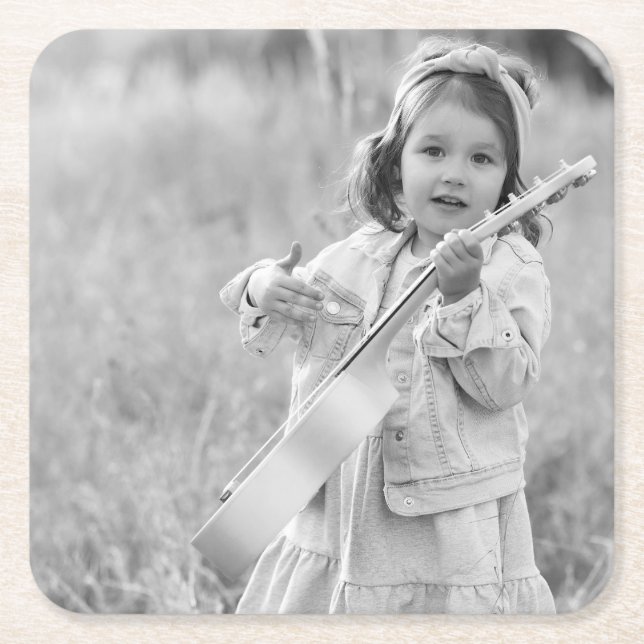 Posavasos Cuadrado De Papel Foto personalizado (Anverso)