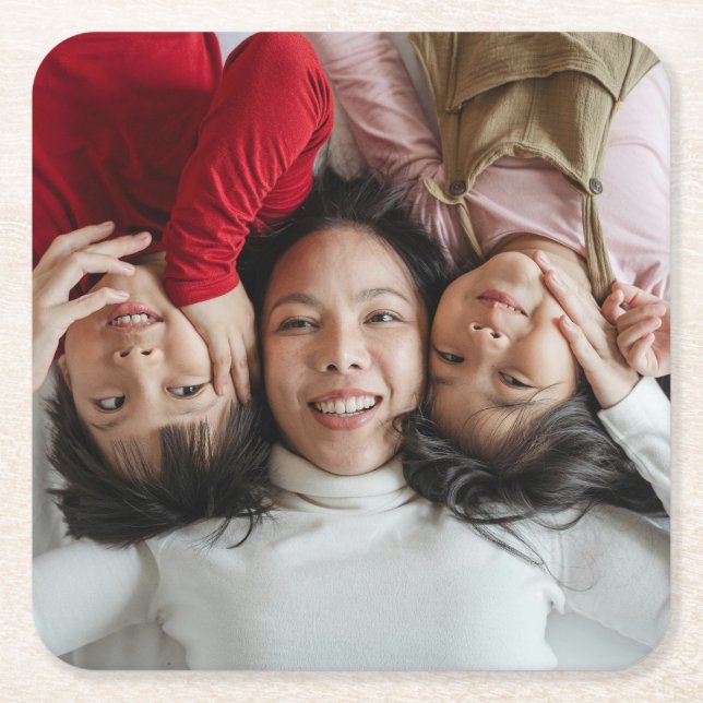 Posavasos Cuadrado De Papel Foto personalizado (Anverso)