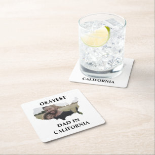 Posavasos Cuadrado De Papel Foto personalizado de EEUU de Okayest papá Padres