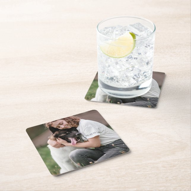 Posavasos Cuadrado De Papel Foto personalizado personalizada   (In situ)